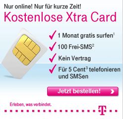 Kostenlos Telekom Netz testen mit Xtra Card