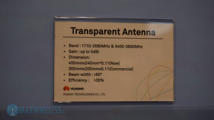 Datenblatt zur transparenten LTE Antenne von Huawei.