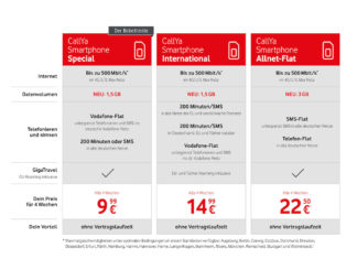 Vodafone: Mehr Datenvolumen in CallYa Prepaid Tarifen