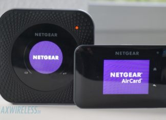Vergleich: Netgear AC810 und Nighthawk M1 Links: Netgear Nighthawk M1 MR1100. Rechts: Netgear AirCard 810.