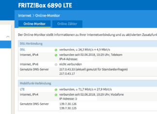 AVM FRITZ!Box 6890 LTE: Labor-Firmware ermöglicht Kombination von DSL und LTE Die neue Labor-Firmware ermöglicht den Parallelbetrieb von LTE und DSL. Screenshot: maxwireless.