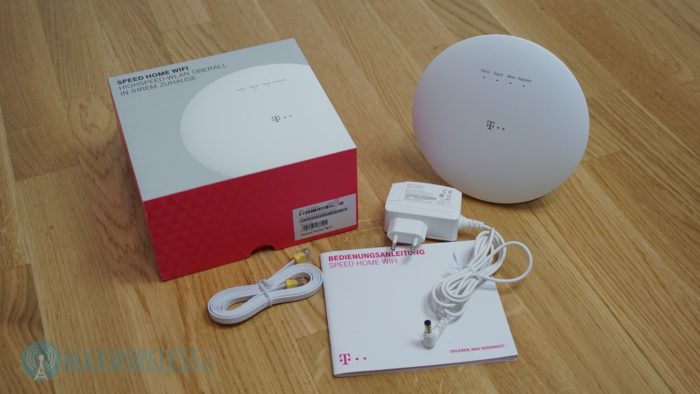 Lieferumfang und Verpackung zum Telekom Speed Home WiFi.