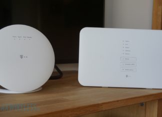 Test: Telekom Speed Home WiFi mit Speedport Smart 3 Telekom Speed Home WiFi (links) und Telekom Speedport Smart 3 (rechts).