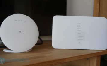 Test: Telekom Speed Home WiFi mit Speedport Smart 3 Telekom Speed Home WiFi (links) und Telekom Speedport Smart 3 (rechts).