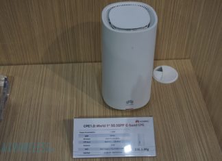 Three UK und Huawei zeigen 5G Zugang für Zuhause Huawei 5G C-Band Router (CPE). Bild: maxwireless.de.