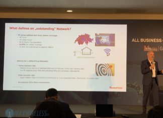 Sunrise CTO: perfektes LTE-Netz ist die beste 5G Vorbereitung Sunrise CTO Elmar Grasser präsentiert Erfolgsfaktoren für ein gutes LTE Netzwerk. Bild: maxwireless.de.