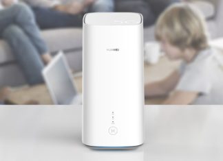 Huawei zeigt 5G CPE Pro Router auf dem MWC Huawei 5G Router. Bild: Huawei.