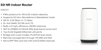 5G Router: Zyxel mit neuen Modellen für Indoor und Outdoor Technische Daten zum Zyxel NR5101